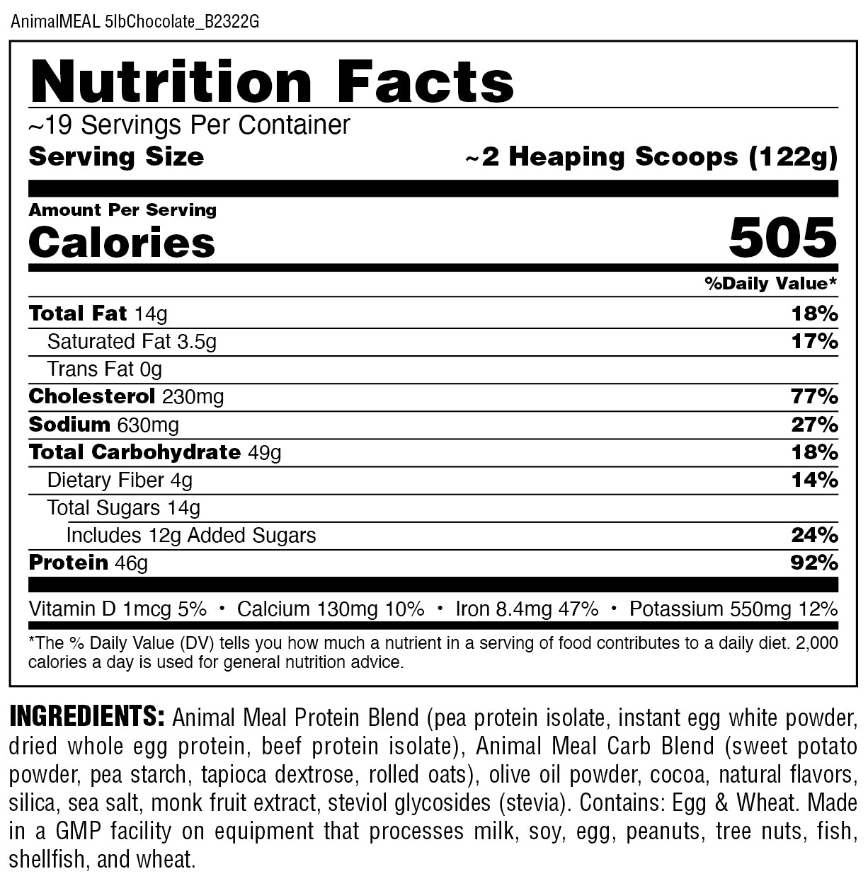 nutrition facts